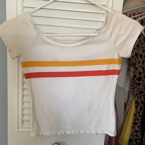 White crop top with stripes